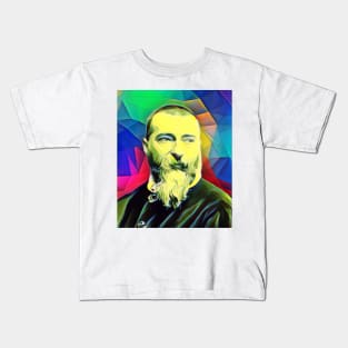 Jean-Baptiste Alphonse Karr Colourful Portrait | Jean-Baptiste Alphonse Karr Artwork 7 Kids T-Shirt